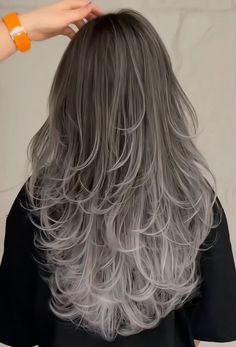 20 Coolest 2024 Hair Colors to Inspire You Sliver Highlight Hair, Dramatic Hair Color, Grey Hair Ideas, Grey And White Hair, Silvery Blonde Hair, Lus Hair, Charcoal Hair, Grey Hair Color Silver, Hair Color Mahogany