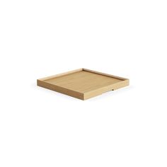 a wooden tray on a white background