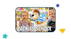 the back to school banner with two children