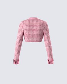 This one’s for the babes who are down to boss them around, respectfully of course 😏 Made from tweed fabric and complete with large gold dome shank buttons - this jacket will have everyone taking orders 😏 Tweed Cropped Jacket, Simple Outfits For School, Preppy Fashion, Pink Tweed, Shank Button, Tweed Fabric, Cargo Pant, Clothes Ideas, Cropped Jacket