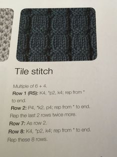 an instruction manual for how to knit a cable stitch