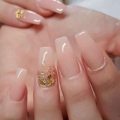 Pink Wedding Nails, Wedding Nail Art Design, Golden Nails, Bridal Nail Art, Diva Nails, Simple Acrylic Nails, Fall Acrylic Nails, Wedding Nails Design, Nail Art Wedding