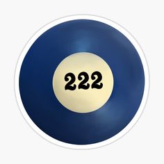 a blue and white pool ball with the number 223 on it's side sticker