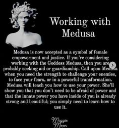 a black and white photo with the words working with medusa