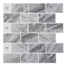 white and grey marble tile with different types of tiles on the bottom, one is gray and