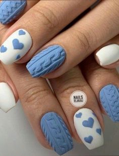 Valentine Vibes, Nail Magic, February Nails, Blue Acrylic Nails, Heart Nails, Nail Inspiration