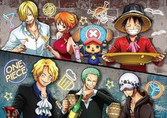 one piece anime characters with their faces covered in masks