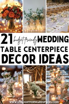 Budget-friendly centerpiece ideas for wedding tables with a rustic and charming design. High Top Table Centerpieces Wedding, Rustic Fall Wedding Table Setting, Cheap Fall Wedding Decor, Centerpieces For Rehearsal Dinner Tables, Alternative Centerpieces Wedding, Modern Rustic Centerpieces Wedding, Casual Wedding Centerpieces, Boho Wedding Reception Table Decor, Cheap Diy Centerpieces Wedding