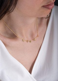 Personalized Name Necklace - Letter Necklace - Gift for Mom - Mom Necklace - Wife Necklace - Mom Gifts - Birthday Gift - Custom Initial - Mother's Day GiftsC U S T O M - I N I T I A L - N E C K L A C E- Material: Solid 925 Sterling Silver , 8K Solid Gold  14K Solid Gold- Finish : Sterling Silver - Gold Filled - Rose Gold Filled* All our jewelries are handcrafted at our workshop.H O W - T O - O R D E R1- Select color and length from the menu2- Select number of initials from the menu3- Enter your Mother's Day Charm Necklaces With Letter Beads, Letter Beads Jewelry For Birthday, Gift Letter Beads Charm Necklace, Handmade Charm Necklaces For Birthday And Mother's Day, Custom Name Letter Charm Necklaces For Mother's Day, Name Necklaces For Birthday And Mother's Day, Letter Beads Jewelry For Mother's Day, Custom Name Letter Charm Necklace For Mother's Day, Mother's Day Jewelry With Letter Beads In Letter Shape