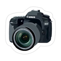 a digital camera sticker with the word canon on it's front and side