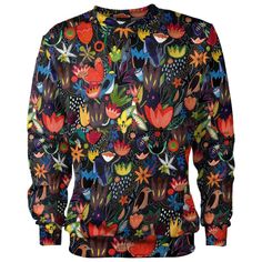 ✈ FREE SHIPPING for the second item ✈ Nice in touch, black sweatshirt with colorful jungle elements. The pattern was designed by Aga Głód, a young artist from the Academy of Fine Arts. The pattern was hand-painted by Aga and then transferred to our clothes. Beautiful sweatshirt by Cacofonia Milano - cut, printed and sewn by hand in the European Union exclusively from the highest quality European-made fabrics ●quick delivery with tracking number ● real product photos ● wash and dry as you would w Luxury Sweatshirt, Modern Chic Fashion, Colorful Jungle, Colorful Sweatshirt, Italian Fashion Designers, A Collage, Modern Chic, Chic Fashion, Young Artist