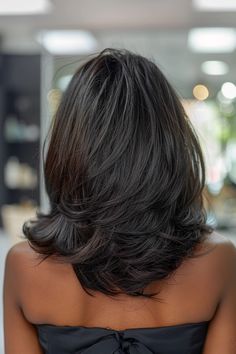 Haircuts For Less Hair, Wavy Haircuts Shoulder Length, Haïr Cut For Short Hair Girl, Medium Length 90s Layers, Shoulder Length U Shaped Haircut, Short Hair Short Layers, Long Layer Short Hair, Short Medium Length Hair With Layers, V Shaped Layered Hair Medium