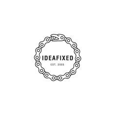 the logo for idealized is shown in black and white, with an image of a bicycle