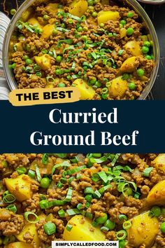 the best curryed ground beef with potatoes and peas