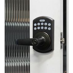 an electronic door lock is shown in this image