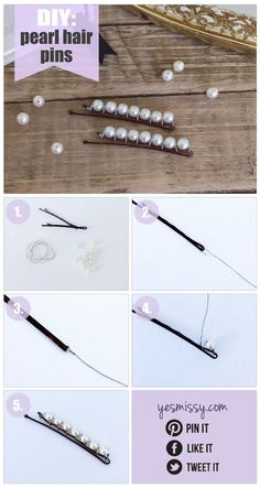 Hair Pins Diy, Organizing Paperwork, Beaded Hair, Pearls Diy, Pearl Hair Pins, Diy Mothers Day Gifts, Mother's Day Diy, Hair Beads, Diy Hair Accessories