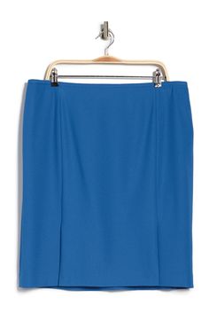 A chic solid pencil skirt is a classic addition to your workwear look. Split Design Pencil Skirt For Work, Workwear Stretch Skirt With Side Zipper, Elegant Workwear Pencil Skirt With Split Design, Spring Workwear Skirt With Side Zipper, Workwear Skirt With Side Zipper And Stretch, Spring Workwear Skirt With Side Slits, Pencil Skirt With Side Slits For Spring Workwear, Spring Pencil Skirt With Side Slits For Workwear, Elegant Pencil Skirt With Split Design For Work