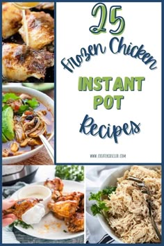 chicken instant pot recipe collage with text overlay