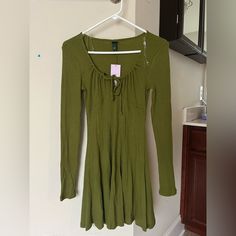 Brand New! From Target, Never Worn. Casual Long Sleeve Mini Dress For Brunch, Green Long Sleeve Dress, Dresses Green, Wild Fable, Green Dress, Colorful Dresses, Target, Long Sleeve Dress, Brand New