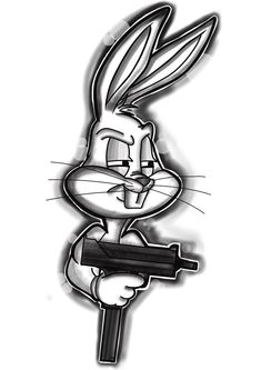 Elmer Fudd Tattoo, Bugs Bunny Drawing Sketches, Chicano Tattoos Gangsters, Bugs Bunny Drawing, Chest Tattoo Drawings, Cartoon Tattoo Ideas, Gangster Drawings, Animated Shows, Character Tattoos