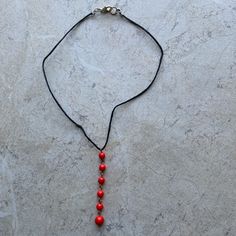 Circle Beaded Red And Gold Chain Pendant On A Black Hemp Cord Choker Necklace In Perfect Condition. 14” Long, Message Me To Add An Extension Chain. Red Beaded Necklaces With Adjustable Chain, Red Beaded Pendant Necklace With Adjustable Fit, Red Beaded Necklace With Adjustable Chain, Red Pendant Necklace With Colorful Beads, Red Adjustable Beaded Pendant Necklaces, Adjustable Red Beaded Pendant Necklace, Red Choker Necklace With Lobster Clasp, Red Dangle Necklaces With Lobster Clasp, Red Adjustable Necklaces With Lobster Clasp