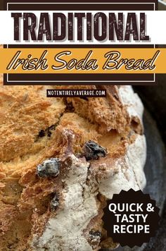 traditional irish soda bread recipe with text overlay