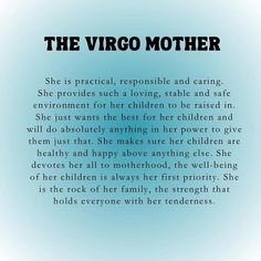 the virgo mother poem written in black and white on a blue background with text below