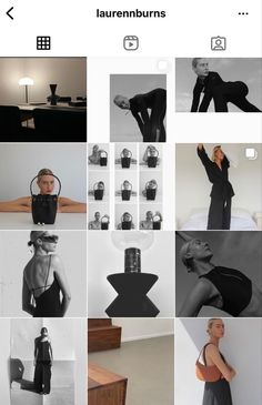 an iphone photo collage with black and white images, including mannequins