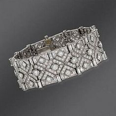 Art Deco Syn Diamond Bracelet for Women Handmade 925 Sterling Silver Jewelry New | eBay Platinum And Diamond Bracelets, Loose Bracelets, White Gold Diamond Bracelet, Art Deco Jewelry Vintage, Designer Bracelet, Art Deco Bracelet, Gold Jewelry Stores, Wrist Candy, Bangles Design