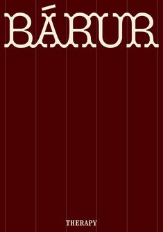 the words baru are written in white on a maroon background