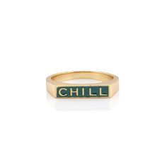 Chill Enamel Ring- size 8 Black Gold Ring, Shiny Objects, Trendy Girl, Enamel Ring, Everyday Accessories, Ring Black, Evil Eye Jewelry, Eye Jewelry, Mens Jewelry Bracelet