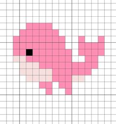 a cross stitch pattern with pink and black squares in the shape of an elephant's head