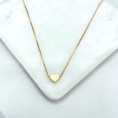 18k Gold Filled 1mm Box Chain with Polished Heart Shape Charm Necklace, Romantic Design, Wholesale Jewelry Making Supplies.Chain Size: -Length: 16 inches / Width: 1mmHeart Size:-Length: 6mm / Width: 7mm Romantic Design, Solid Gold Jewelry, Jewelry Business, Pure Gold, Gold Filled Jewelry, Box Chain, Jewelry Making Supplies, Wholesale Jewelry, Heart Shape