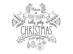 hand drawn christmas lettering with ornaments