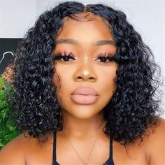 curly human wig wigs curl spanish brazilian remy ponytail frontal virgin 14inch asteriahair drawstring Curly Bob Wigs, Bob Lace Front Wigs, Short Curly Bob, Curly Human Hair Wig, Short Bob Wigs, Hair Waves, Lace Frontal Wig, Bob Wigs, Remy Human Hair