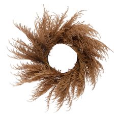 a dried wreath is shown against a white background