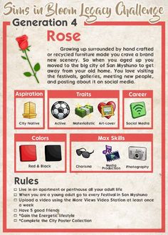 a red rose is in the center of an info sheet with information about its benefits