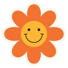 an orange flower with a smiling face