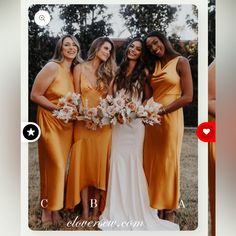 a group of women standing next to each other in front of a photo with flowers