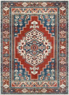 Shades Of Blue Living Room, Summer Rugs, Floor Stain, Vibrant Rugs, Warm Palette, Living Room Red, Vintage Medallion, Medallion Pattern, Well Woven