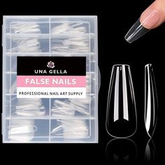 PRICES MAY VARY. ❤️Professional Coffin Shape Gel Tips: Great extension Coffin fake tips show a highly fit nails with high quality innovate material soft gelly tips can be used with nail polish, dip powder, acrylic powder, easily make salon nail effect instead of dropping money at expensive salon! Keep the color good without separation or exposure, look more naturally. ❤️Easy to Use: Our smooth edge of tips have a more shallow curve, convenient to press on nails beds tightly, without feeling unco Clear Press On Nails, Soft Gel Tips, Diy Salon, Nail Effects, Hard Nails, Gel Nail Tips, Manicure Diy, Professional Nail Art, Coffin Nails Long