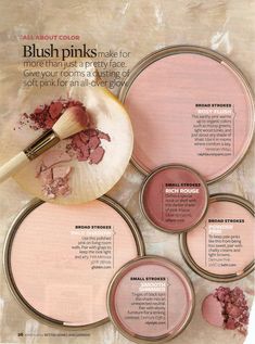 an advertisement for blush pinks is shown here