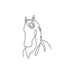 a line drawing of a horse's head