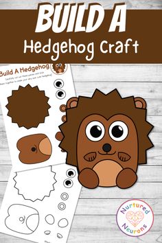 a printable hedgehog craft with the words build a hedgehog craft on it