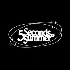 the logo for 5 seconds of summer is shown in white on a black background with stars