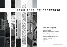 an architectural brochure with black and white lines on it's sides, including the words architecture portfolio