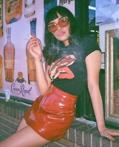 848 Likes, 12 Comments - SHELLY FUENTES (@shellydelbloque) on Instagram: “” Red Leather Skirt, 90’s Aesthetic, 90s Aesthetic, Cat Walk, Retro Aesthetic, Red Aesthetic, Retro Stil, 80s Fashion, Aesthetic Vintage