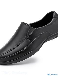 OrcaJump - Mens Black PU Leather Casual Loafers and Slip-On Shoes for Spring Business Loafers With Slip-resistant Design, Business Slip-on Slip-resistant Loafers, Business Slip-on Loafers With Slip-resistant, Black Slip-resistant Slip-ons For Business, Shoes For Spring, Shoe Tags, Casual Loafers, Slip Ons, Slip On Shoes