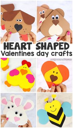 heart shaped valentine's day crafts for kids to make with paper and construction paper