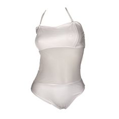 Introducing the Leme One Piece Swimsuit, a perfect blend of elegance and versatility. Featuring stunning mesh details that add a touch of sophistication, this swimsuit is designed to make you feel confident and stylish. With a detachable neck strap and adjustable tie in the back, you can customize the fit to your liking. Whether lounging by the pool or hitting the beach, this swimsuit is a must-have addition to your swimwear collection. Pair with the matching Beleza Drawstring cover-up skirt.  S One Piece Swimsuit White, Coverup Skirt, White Swimsuit, Effortless Chic, Swimwear Collection, Neck Strap, Independent Designers Fashion, The Pool, Feel Confident